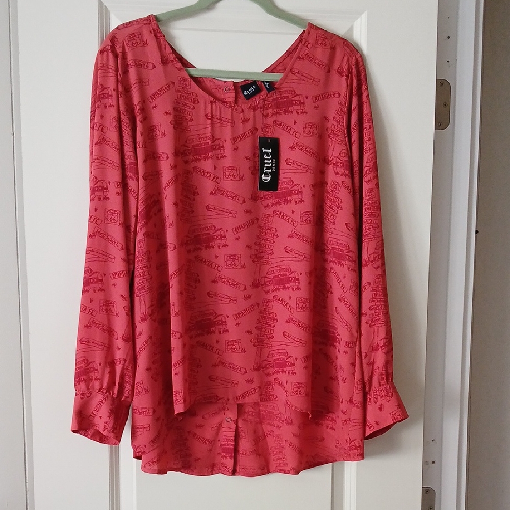 Cruel Girl Pink Patterned Blouse